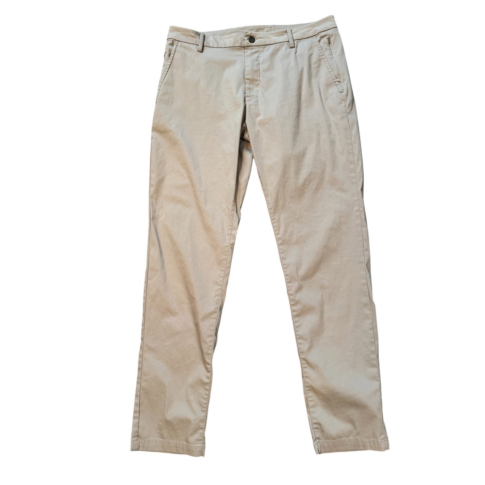 Birddogs Mens Tan Khaki Slim Fit Chino Pants Flat Front Casual Trousers 34x32